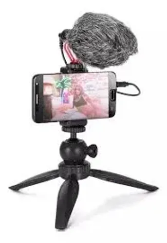 Microfone Condensador para Celular Tablet Filmadoras Câmeras knup KP-MIC80P