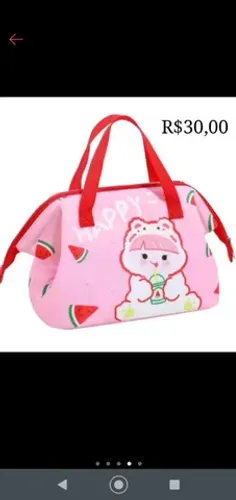 Bolsa Lancheira térmica infantil muito fofa linda, maravilhosa e super útil 