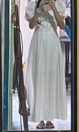 Vestido branco camponesa, estilo vintage