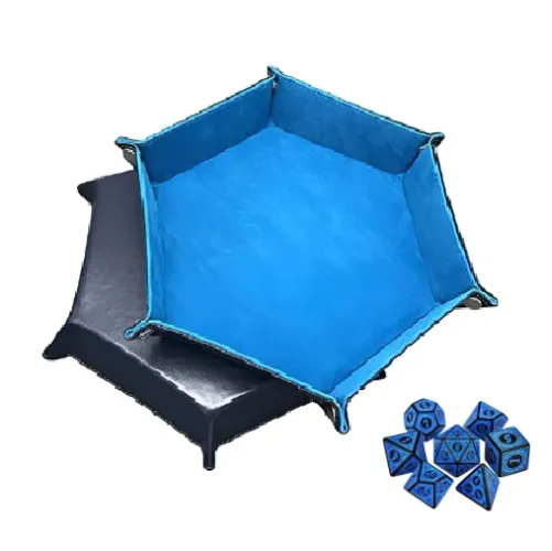 Kit Bandeja Para Jogo E Dados Amortece Protege Azul
