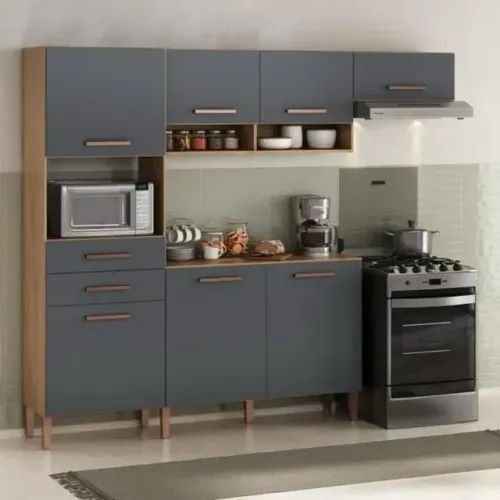 Armário de Cozinha Completo com Balcão Lisper - Entrega e Monta