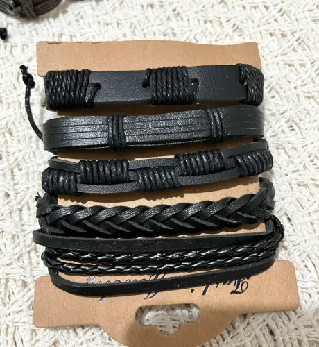 Lote Pulseiras Couro Sintético 