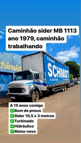 Caminhão MB1113 trabalhando 