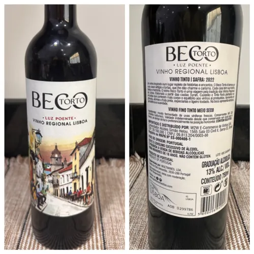 Vinho Tinto Meio Seco Beco Torto - Luz Poente