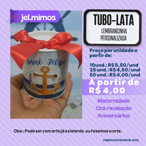 Tubolata Personalizado para Lembrancinhas