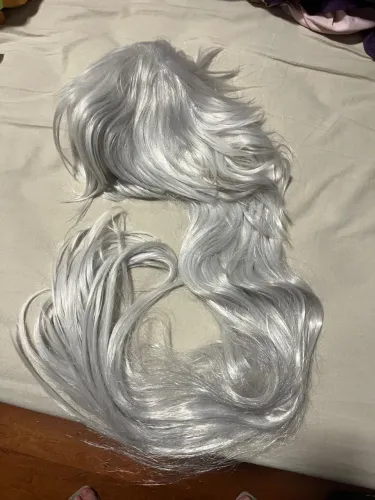 Peruca prateada/branca longa cosplay - Kogitsunemaru