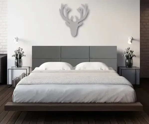 Promoção Cabeceira turquesa bella de casal (na cor grafit)