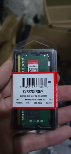 Memória RAM Kingston 8GB DDR4 3200MHz SODIMM nova lacrada