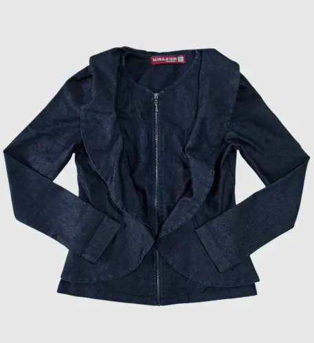 Jaqueta Jeans Azul Marinho Elegante Razon Blue Denim