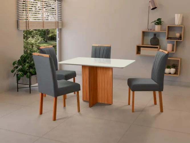 Mesa Nova com 4 Cadeiras PRONTA ENTREGA