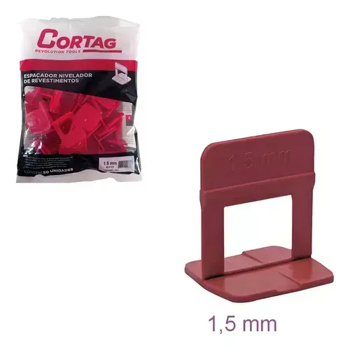 Espaçador Nivelador 1,5 Mm Eco Vermelho Com 50 Peças Cortag