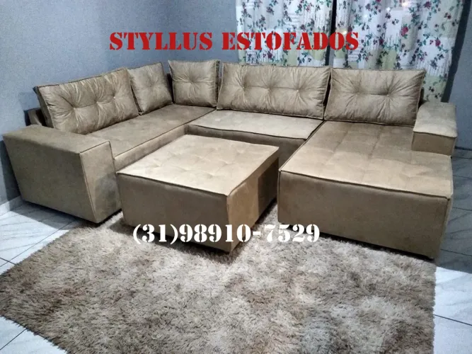 Sofá de Canto Estiloso e Confortável
