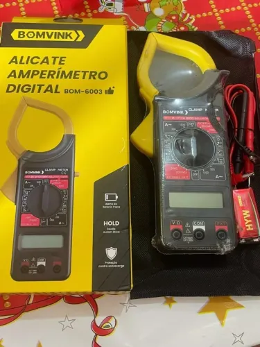 Alicate Amperímetro Digital LWJ-302 ferramenta Portátil C/ Estojo C/ Bateria Voltimetro Mu