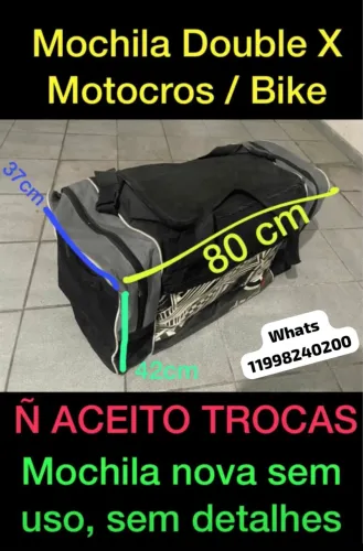 Rara mochila DOUBLE X motocross bike