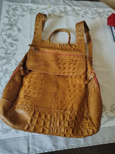 Mochila de Couro Croco