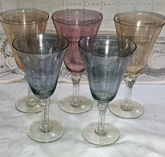 CONJUNTO 5 TAÇAS DE CRISTAL (Relíquia)