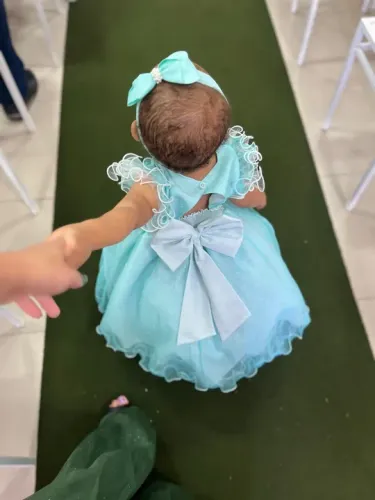 Vestido daminha florista festa azul tiffany tam 2