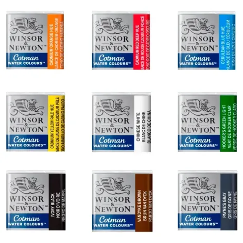 Pastilhas de Aquarela Winsor & Newton - CORES DISPONÍVEIS NA DESCRIÇÃO