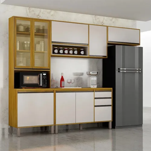 COZINHA EDUARDA PLUS COM LED CHL MÓVEIS - MONTAGEM E ENTREGA GRATIS 