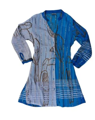 Vestido/ Chemise da Palak Azul com Estampa Exclusiva