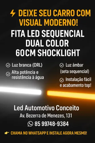 Fita Led DRL Sequencial Dual Color Shocklight 60cm