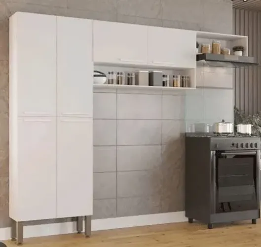 COZINHA MADRI 2.30 C/ PANELEIRO, AÉREO 2 PORTAS E AÉREO GELADEIRA - SALLETO