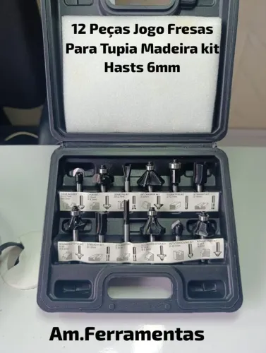 Fresas Para Tupia Madeira kit com 12 peças Hasts 6mm