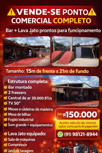 Vendo bar e lava jato