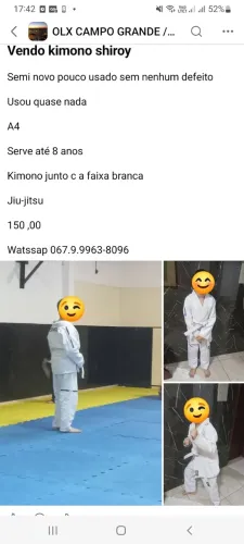 Kimono shiroy usado poucas vezs em perfeito estado quase novo