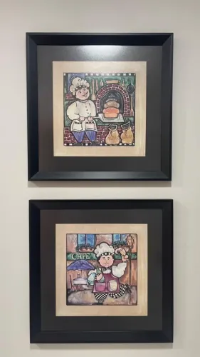 Quadros Cozinheiros com Moldura - 45cm x 45cm / Perfeito Estado.