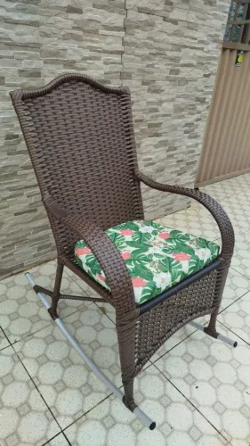 Cadeira de balanço em alumínio revestimento duplo almofada impermeável conforto 