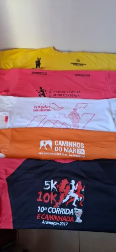 5 Camisetas de Corridas Cidades tam.P