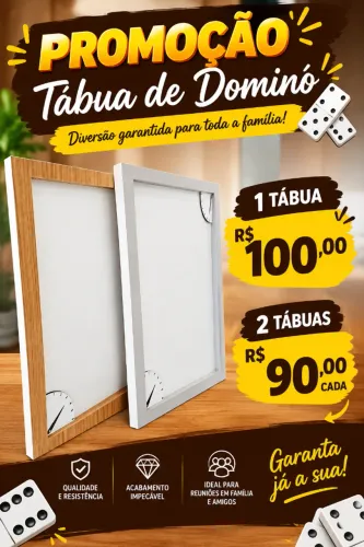 TABUA DE DOMINO NA PRMOÇÃO 1 100,00 2 90,00 CADA