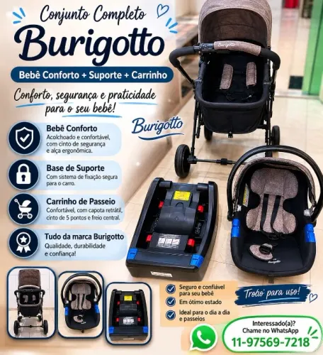 Kit Bebe conforto suporte e carrinho Burigotto