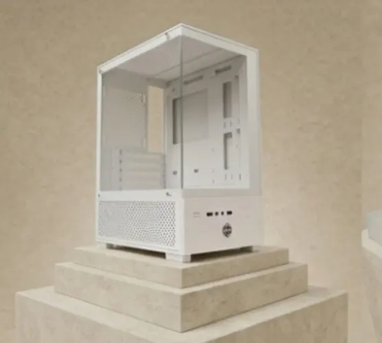 Gabinete com frente e lateral de vidro
