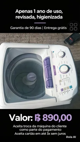 MÁQUINA LAVADORA ELECTROLUX 8,5KG - QUASE NOVINHA!