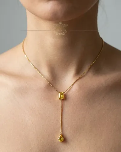Colar Yellow Diamond em Ouro 18k 750