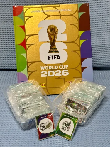 Álbum capa dura dourado completo para colar (exceto figurinhas da coca-cola)