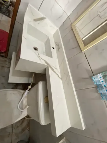 Lavatório esculpido em Porcelanato