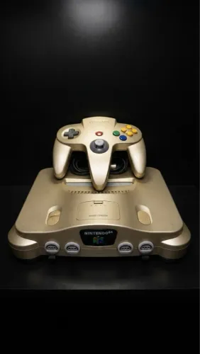 NINTENDO 64 GOLD EDITION. + 2 Controles + Jogo.