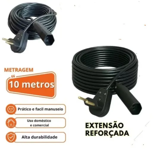 EXTENSÃO ELÉTRICA 10M CABO PP FIO 2X1
