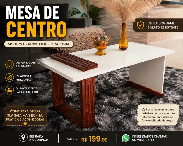 Mesinha de centro para sala