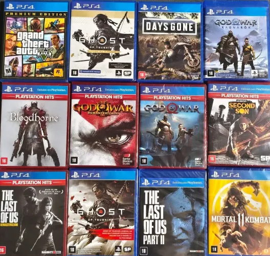 Jogos ps4 lacrados lote 1780 valores individuais 14 jogos