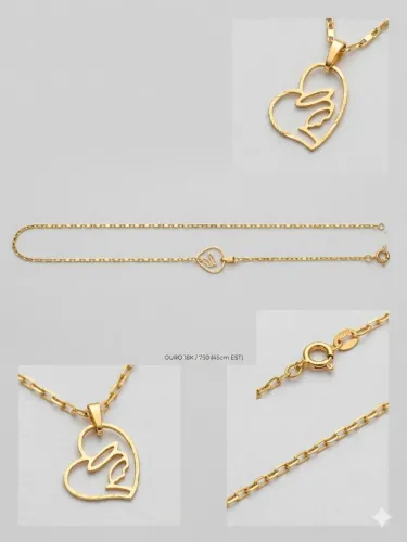 Corrente em Ouro 18k (750) + Pingente Nossa Senhora Aparecida