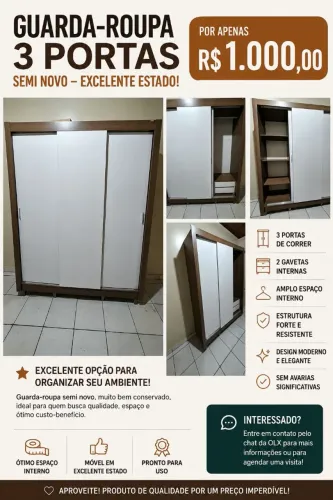 Guarda roupas 3 portas