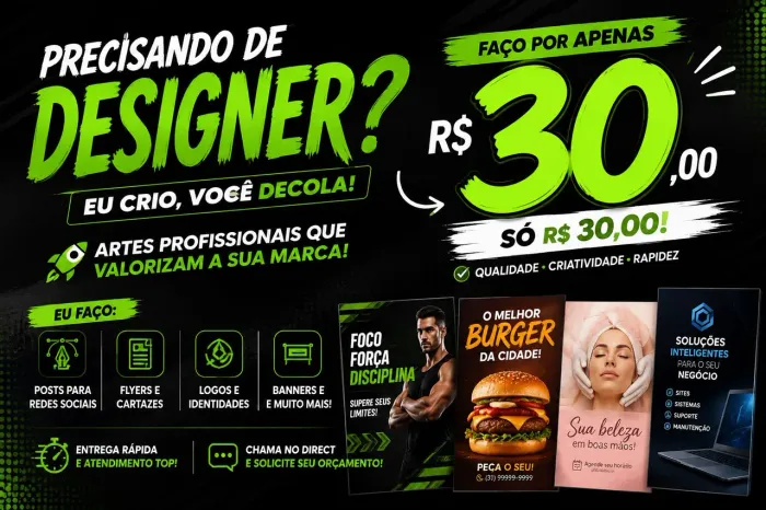 Ffaço qualquer tipo designer apenas 30 reais