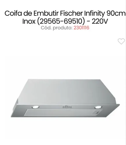 Coifa de embutir Fisher