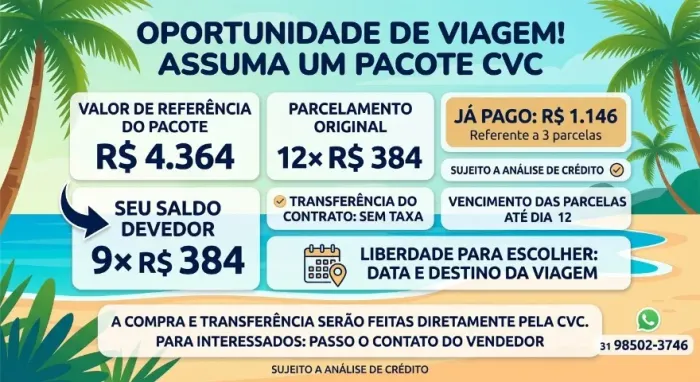 OPORTUNIDADE DE VIAGEM