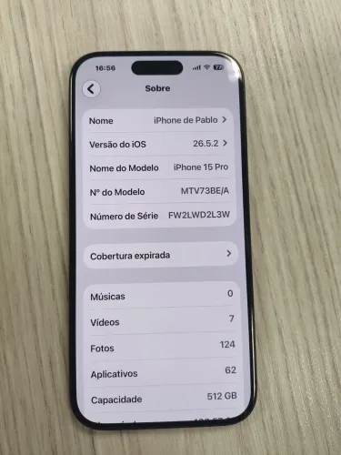 iPhone 15 pro bateria saudável 86%