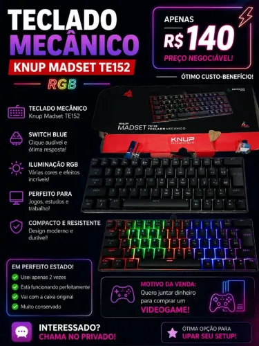 Teclado mecânico kunp